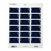 Étiquette Adresse de retour en marbre bleu et marine moderne (Feuille entière)
