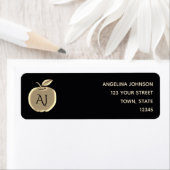 Étiquette Adresse de retour en noir chic (En situation)