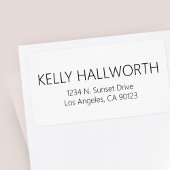 Étiquette Adresse de retour en noir et blanc