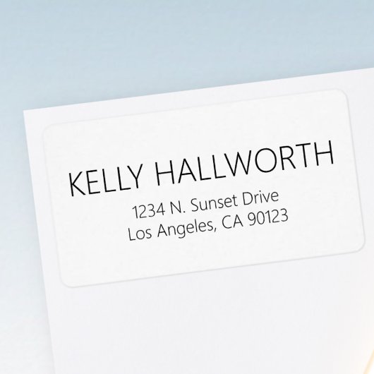 Étiquette Adresse de retour en noir et blanc