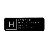 Étiquette Adresse de retour en noir et blanc monographié (Devant)