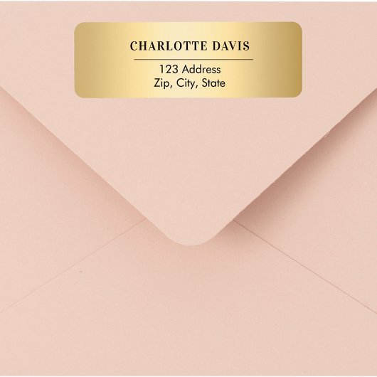 Étiquette Adresse de retour en or