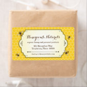 Étiquette Adresse de retour faite main d'abeille (En situation)