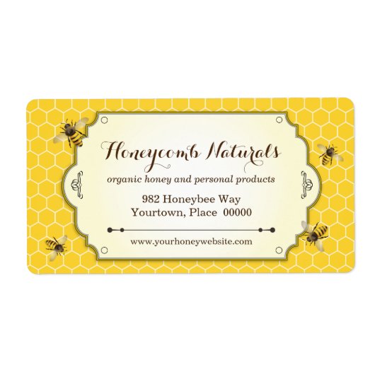 Étiquette Adresse de retour faite main d'abeille (Devant)