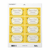 Étiquette Adresse de retour faite main d'abeille (Feuille entière)