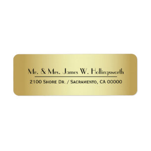 Étiquette Adresse de retour faite sur commande goldtone chic