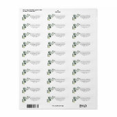 Étiquette Adresse de retour feuilles d'eucalyptus (Feuille entière)