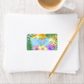 Étiquette Adresse de retour Flamant rose (En situation)