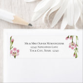 Étiquette Adresse de retour Fleurs de printemps fraîches et  (En situation)