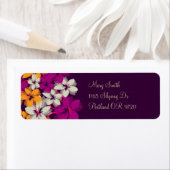 Étiquette "Adresse de retour" Fleurs & Fils Plum Purple (En situation)