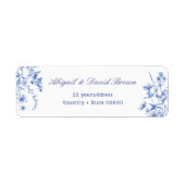 Étiquette Adresse de Retour Fleurs Sauvages Bleues (Devant)