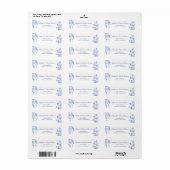 Étiquette Adresse de Retour Fleurs Sauvages Bleues (Feuille entière)