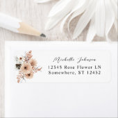 Étiquette Adresse de retour Florale Beige & Pine Label (En situation)