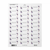 Étiquette Adresse de retour florale botanique violette (Feuille entière)