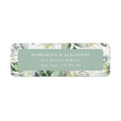 Étiquette Adresse de retour florale élégante eucalyptus (Devant)