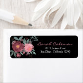 Étiquette Adresse de retour florale peinte à la main (En situation)