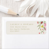 Étiquette Adresse de retour florale romantique et délicate d (En situation)