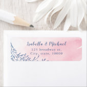 Étiquette Adresse de retour florale rustique de la marine (En situation)