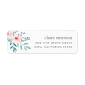 Étiquette Adresse de retour Flore de Flou et de Sage (Devant)