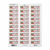 Étiquette Adresse de retour fraise (Feuille entière)