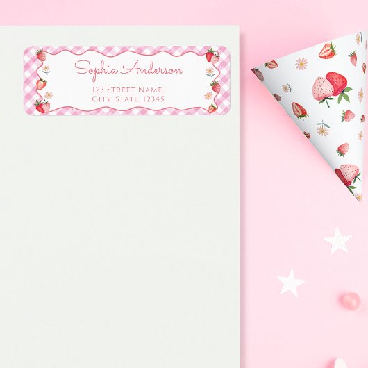 Étiquette Adresse de retour fraise baie