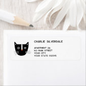 Étiquette Adresse de retour Fun Black Cat (En situation)