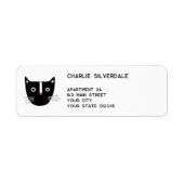 Étiquette Adresse de retour Fun Black Cat (Devant)