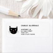 Étiquette Adresse de retour Fun Black Cat (En situation)