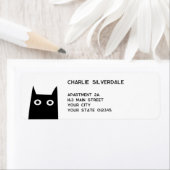 Étiquette Adresse de retour Fun Black Cat (En situation)