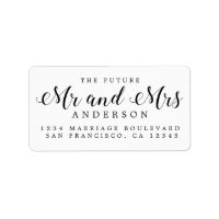 Adresse de retour Future Mr Mrs Script Blanc Noir