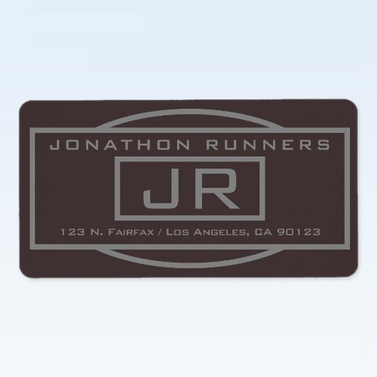 Étiquette Adresse de retour géométrique Brown foncé et gris