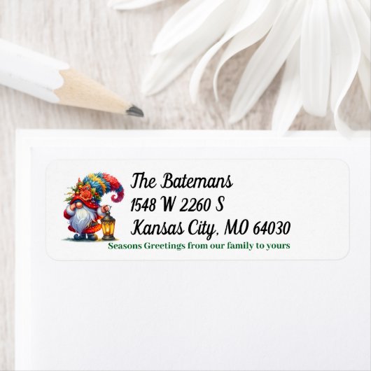 Étiquette Adresse de retour Gnome (En situation)