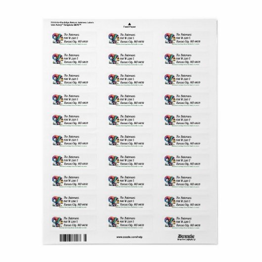 Étiquette Adresse de retour Gnome (Feuille entière)