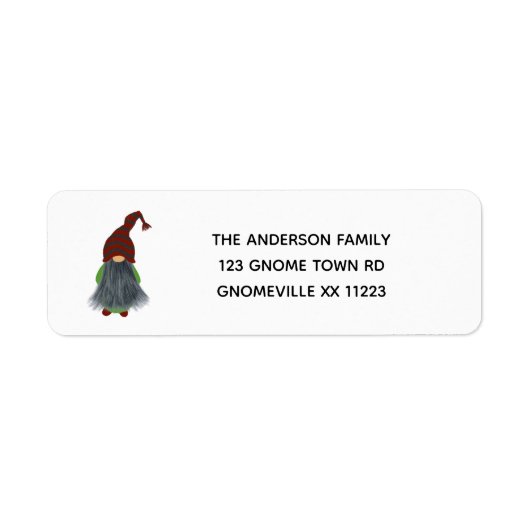 Étiquette Adresse de retour Gnome héritée de gris (Devant)