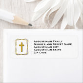 Étiquette Adresse de retour Gold Cross Modern (En situation)