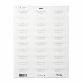 Étiquette Adresse de retour Gold Elegant Classy (Feuille entière)