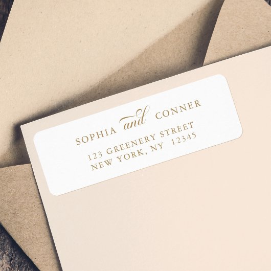 Étiquette Adresse de retour Gold Elegant Classy
