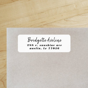 Étiquette Adresse de Retour Gras Beauté Écriture Élégante