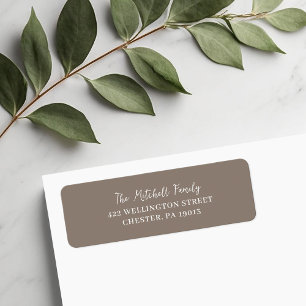 Étiquette Adresse de retour Greige