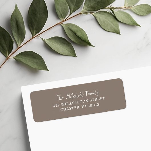 Étiquette Adresse de retour Greige