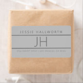 Étiquette Adresse de retour gris d'apparence moderne (En situation)