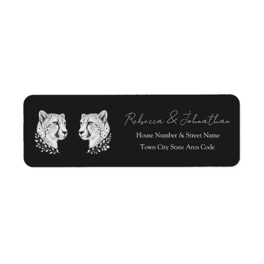 Étiquette Adresse de Retour Guépard | Style Élégant de Faune (Devant)