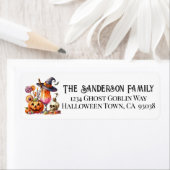 Étiquette Adresse de retour Halloween (En situation)