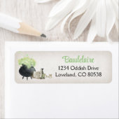 Étiquette Adresse de retour Halloween Cauldron (En situation)