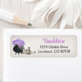 Étiquette Adresse de retour Halloween Cauldron (En situation)