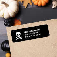 Adresse de retour Halloween du crâne et des os cro