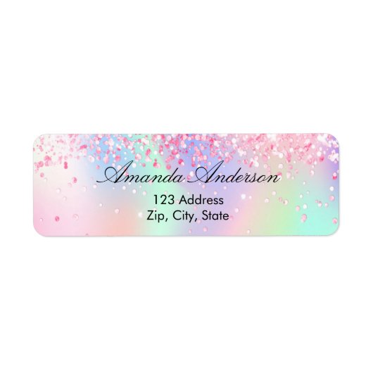 Étiquette Adresse de retour holographique de parties scintil (Devant)