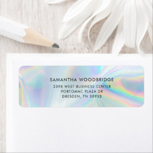 Étiquette Adresse de retour Holographique moderne et élégant