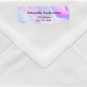 Étiquette Adresse de retour holographique rose violet bleu