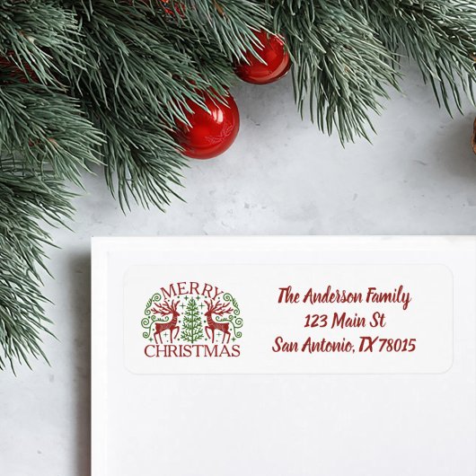Étiquette Adresse de retour Joyeux Noël